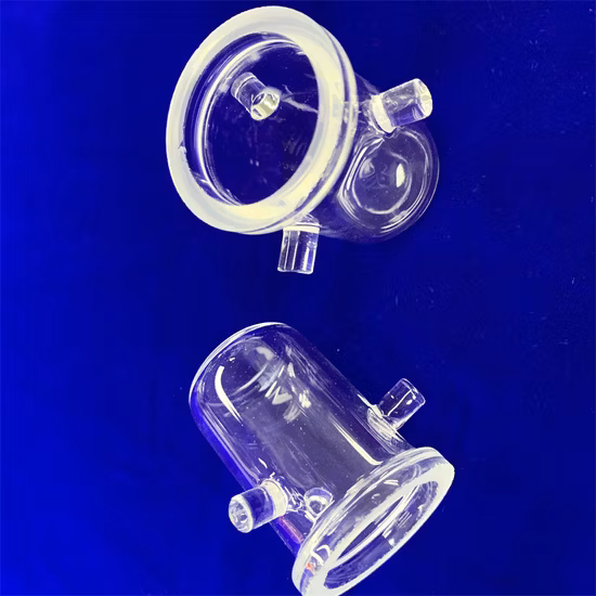 Cadinho de quartzo transparente resistente ao calor de três pernas