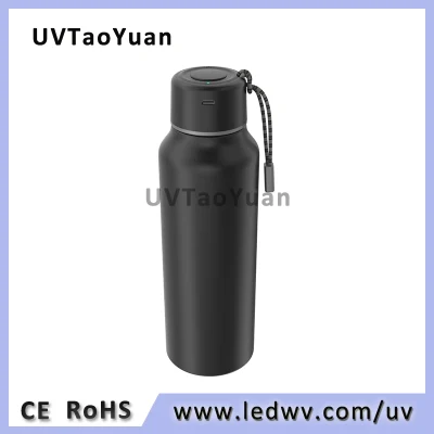Garrafa de água esportiva esterilizável de aço inoxidável com LED UVC