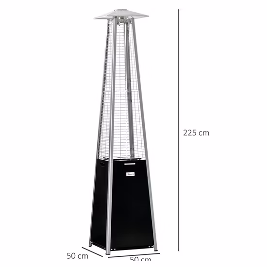 Odiador de pirâmide de tubo de quartzo, 2,2 metros 11,2 kw, propano, butano e GLP